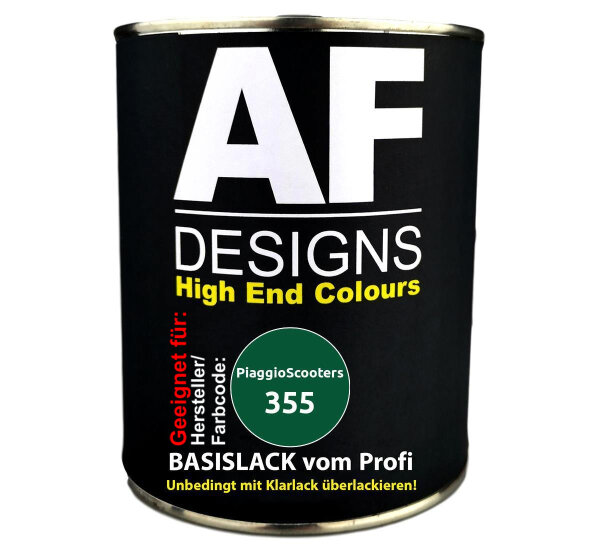 500ML Motorradlack für PiaggioScooters 355 Verde Scozia  spritzfertig
