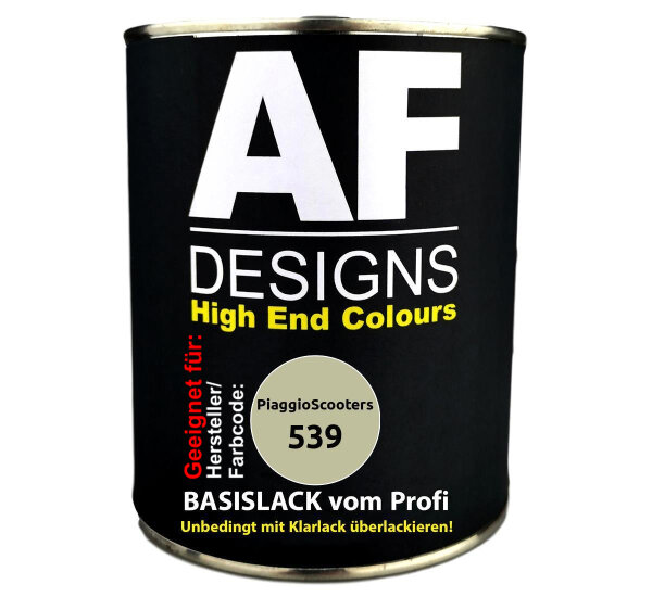 1L Motorradlack für PiaggioScooters 539 Bianco Venezia Perl Metallic spritzfertig