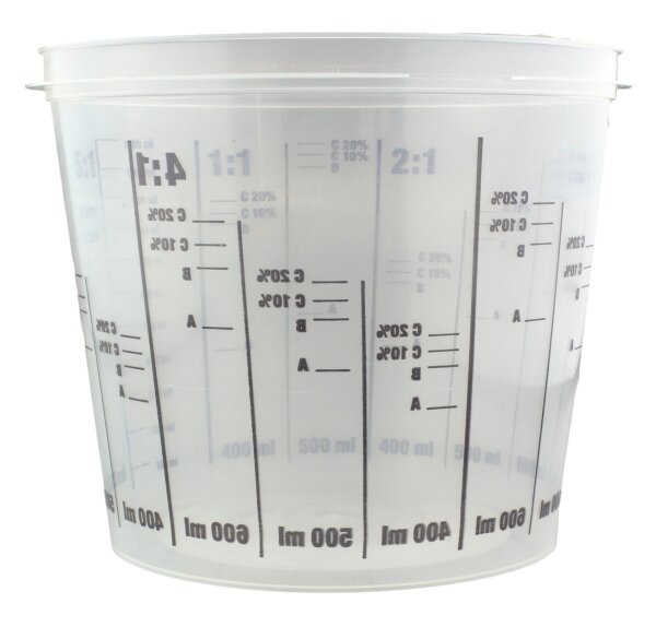 Mischbecher 50x Messbecher 1400ml für Autolack Klarlack 2:1 3:1 4:1 5:1 Mischskala