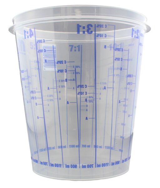 Mischbecher Messbecher 2300ml für Autolack Klarlack 2:1 3:1 4:1 5:1 Mischskala