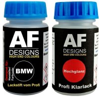 Lackstift für BMW A85 Neptunblau Metallic + Klarlack je 50ml Autolack Set
