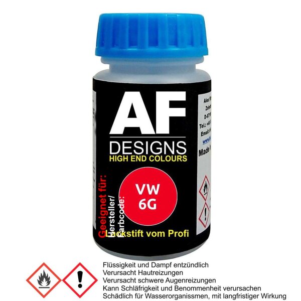 Lackstift für VW / Volkswagen Absolutrot 6G schnelltrocknend Tupflack Autolack