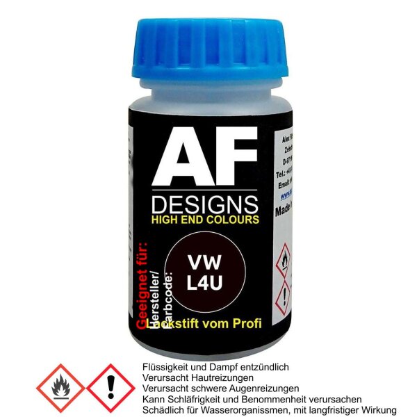 Lackstift für VW / Volkswagen Black Berry Metallic L4U schnelltrocknend Tupflack Autolack