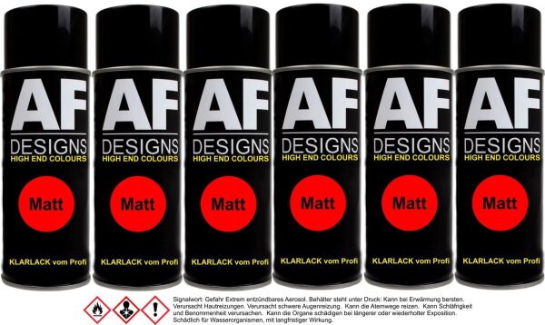 Klarlack matt Spraydose 6x Lackspray Kratzfest UV Schutz Autolack Spot Repair