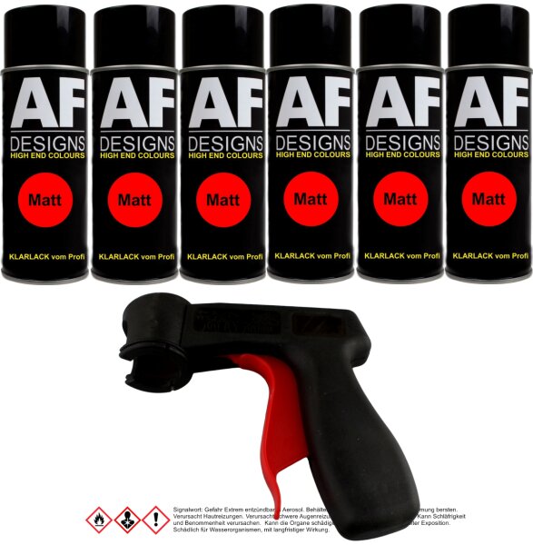 Klarlack matt 6 Spraydosen  Lackspray Kratzfest Haltegriff UV Schutz Autolack