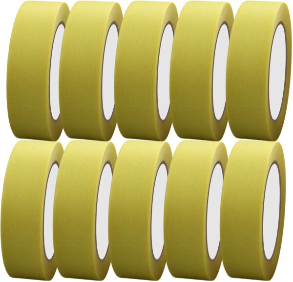 Malerkrepp 10x Abklebeband bis 80°C Kreppband Abdeckband 30mmx50m Klebeband