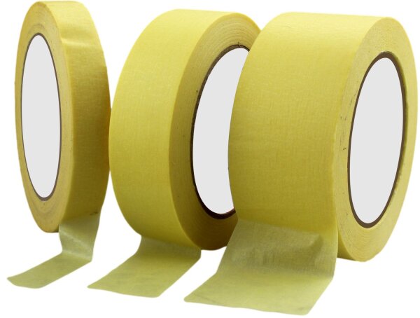 Malerkrepp Abklebeband 3er Set 19mm 30mm 48mm x 50M Kreppband Abdeckband Klebeband
