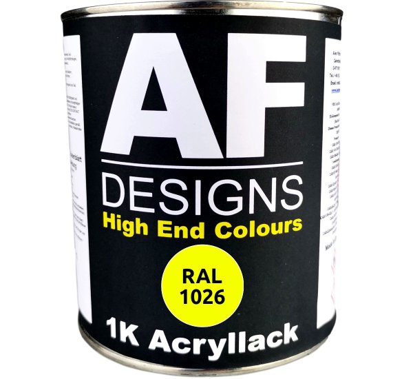 RAL1026 LEUCHTGELB glänzend 1KG Acryllack Buntlack Maschinenlack
