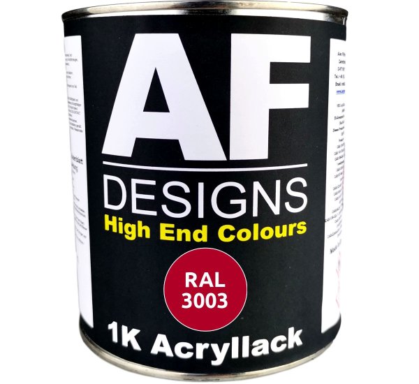 RAL3003 RUBINROT glänzend 1KG Acryllack Buntlack Maschinenlack