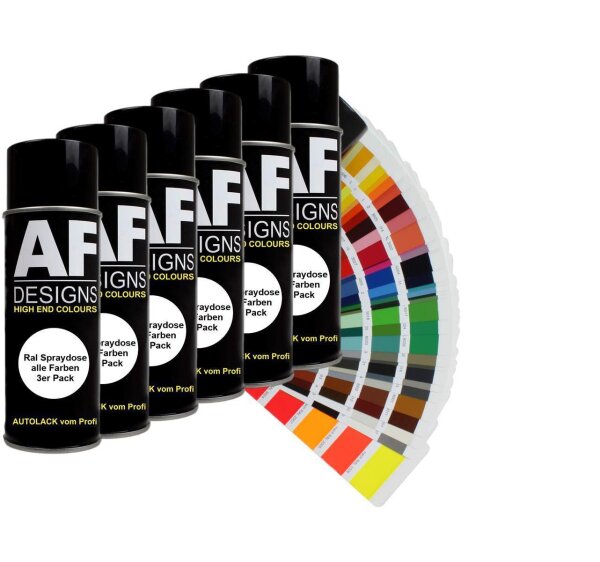 RAL Spraydose 6er Pack Autolack Sprühdose glänzend Buntlack