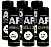 6x RAL Lackspray Autolack Buntlack Spraydose RAL9001...