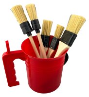 Maler Pinsel-Set, 6-tlg im Topf Flachpinsel Ringpinsel