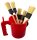 Maler Pinsel-Set, 6-tlg im Topf Flachpinsel Ringpinsel