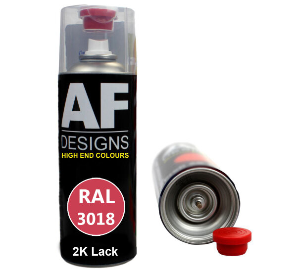 2K Ral Lackspray Autolack Sprühdose Spraydose kratzfest RAL3018 ERDBEERROT glänzend