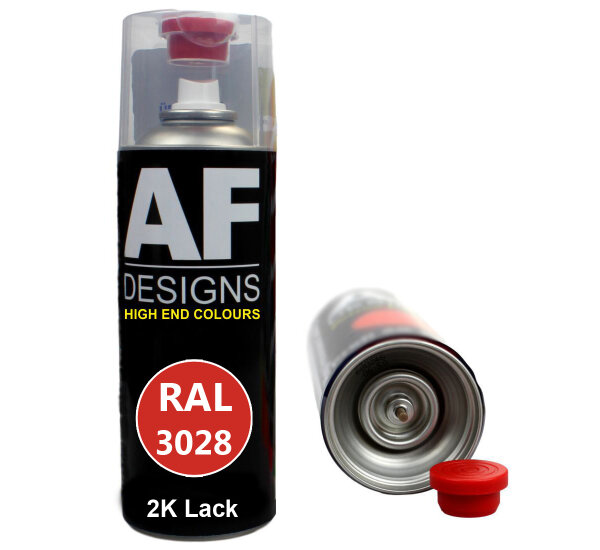 2K Ral Lackspray Autolack Sprühdose Spraydose kratzfest RAL3028 REINROT glänzend