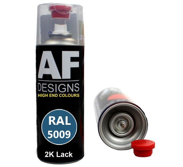 2K Ral Lackspray Autolack Sprühdose Spraydose kratzfest RAL5009 AZURBLAU glänzend