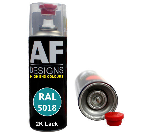2K Ral Lackspray Autolack Sprühdose Spraydose kratzfest RAL5018 TUERKISBLAU glänzend
