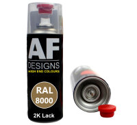 2K Ral Lackspray Autolack Sprühdose Spraydose kratzfest RAL8000 GRUENBRAUN glänzend