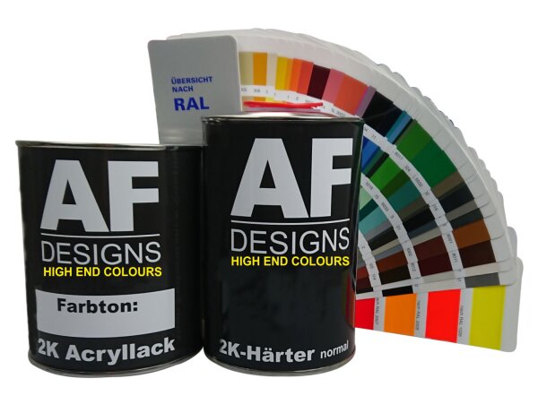 2K Acryllack RAL 1,5kg seidenmatt Set Alle RALCODES Holz Maschinen Industrielack LKW NFZ