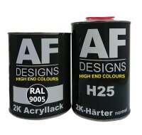 RAL 9005 TIEFSCHWARZ matt 2K Acryllack Set 1,5kg Holz Maschinen Industrielack LKW NFZ