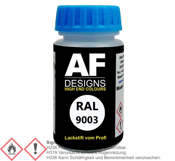 Lackstift RAL 9003 SIGNALWEISS glänzend matt 50ml schnelltrocknend Tupflack Autolack