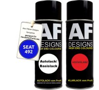 Spraydose für SEAT 492 AZUL Metallic Basislack Klarlack Sprühdose 400ml