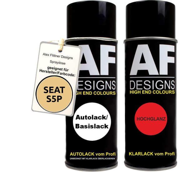 Spraydose für SEAT S5P AZUL TORZAL Metallic Basislack Klarlack Sprühdose 400ml