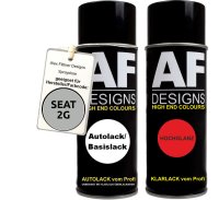 Spraydose für SEAT 2G PLATIN GREY Metallic Basislack Klarlack Sprühdose 400ml