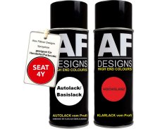Spraydose für SEAT 4Y SALSA RED Basislack Klarlack...