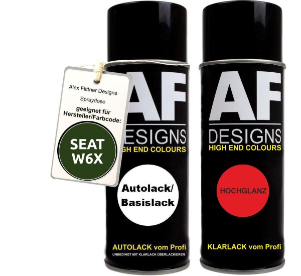Spraydose für SEAT W6X VERDE NATURA Metallic Basislack Klarlack Sprühdose 400ml