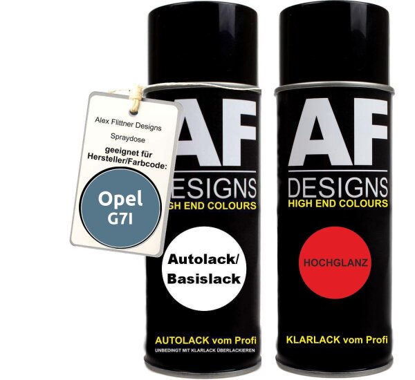 Spraydose für Opel G7I AEGEAN BLUE Basislack Klarlack Sprühdose 400ml