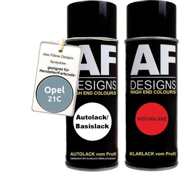 Spraydose für Opel 21C AEROBLAU metallic Basislack Klarlack Sprühdose 400ml