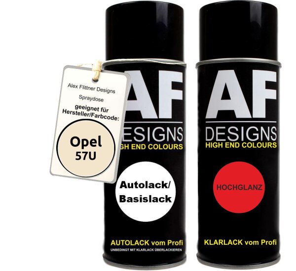 Spraydose für Opel 57U MARBLE BEIGE Basislack Klarlack Sprühdose 400ml