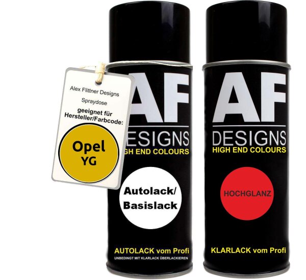 Spraydose für Opel YG ANANASGELB Basislack Klarlack Sprühdose 400ml