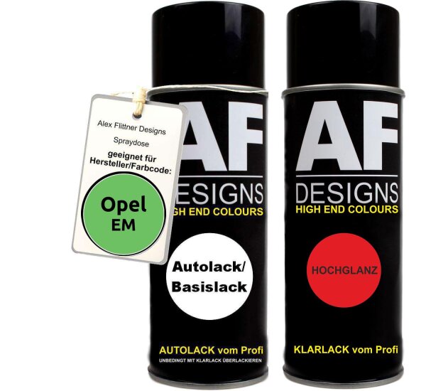 Spraydose für Opel EM APFELGRUEN Basislack Klarlack Sprühdose 400ml