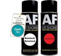 Spraydose für Opel 725 ATOLLBLAU PERL metallic Basislack Klarlack Sprühdose 400ml