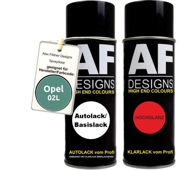 Spraydose für Opel 02L FIFTIESGRUEN Basislack Klarlack Sprühdose 400ml