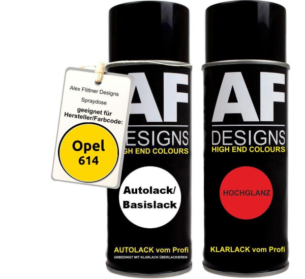 Spraydose für Opel 614 KADMIUMGELB Basislack Klarlack Sprühdose 400ml