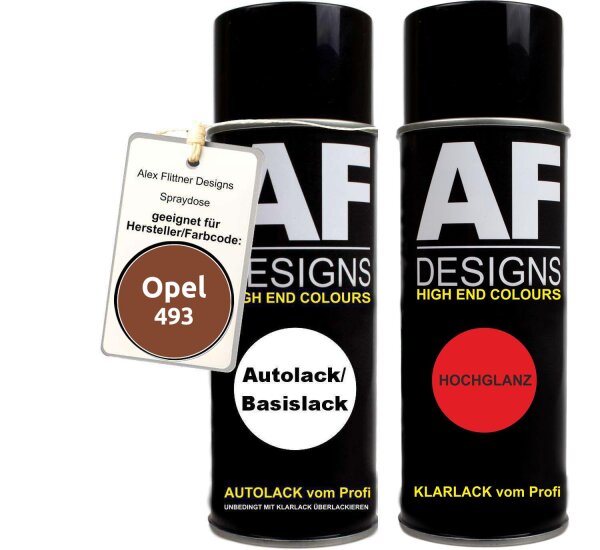 Spraydose für Opel 493 KARAMEL PEARL Basislack Klarlack Sprühdose 400ml