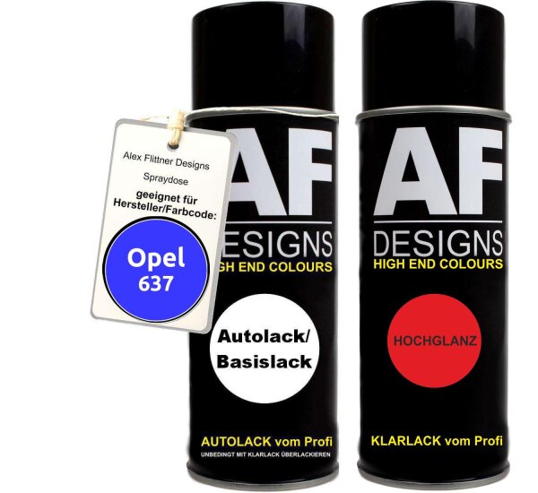Spraydose für Opel 637 KARSTADTBLAU Basislack Klarlack Sprühdose 400ml