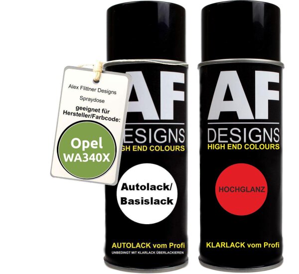 Spraydose für Opel WA340X KIWI GRUEN metallic Basislack Klarlack Sprühdose 400ml