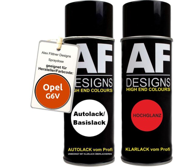 Spraydose für Opel G6V ORANGE ROCK metallic Basislack Klarlack Sprühdose 400ml
