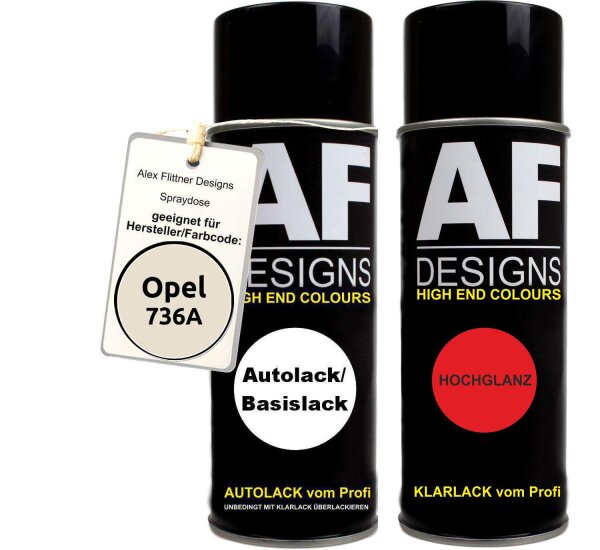Spraydose für Opel 736A PEPPERDUST metallic Basislack Klarlack Sprühdose 400ml
