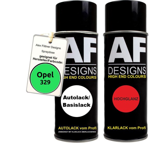Spraydose für Opel 329 PISTAZIENGRUEN metallic Basislack Klarlack Sprühdose 400ml