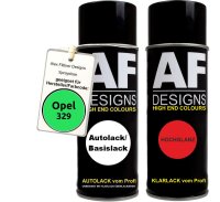 Spraydose für Opel 329 PISTAZIENGRUEN metallic Basislack Klarlack Sprühdose 400ml