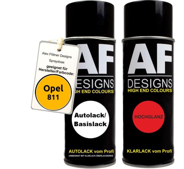 Spraydose für Opel 811 REINWEISS Basislack Klarlack Sprühdose 400ml