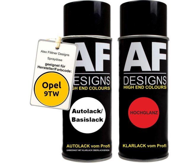 Spraydose für Opel 9TW SIGNALGELB Basislack Klarlack Sprühdose 400ml