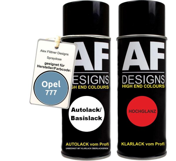 Spraydose für Opel 777 TAUBENBLAU Basislack Klarlack Sprühdose 400ml