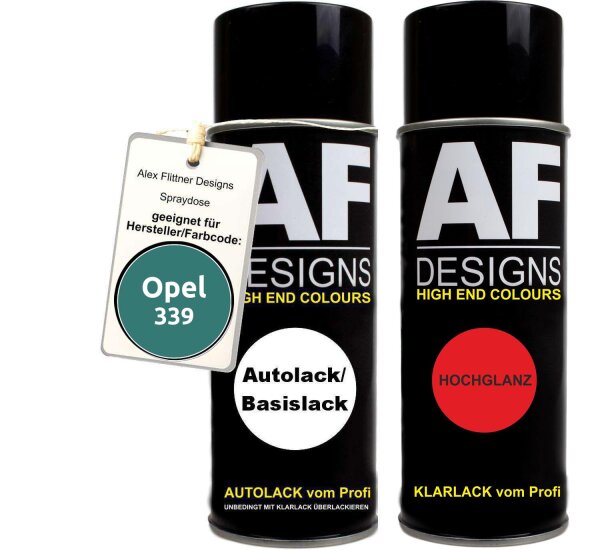 Spraydose für Opel 339 TUERKIS metallic Basislack Klarlack Sprühdose 400ml
