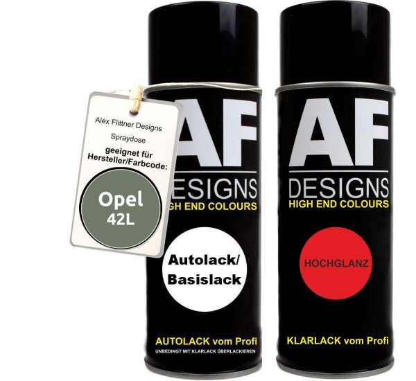 Spraydose für Opel 42L ZYPRESSENGRUEN metallic Basislack Klarlack Sprühdose 400ml